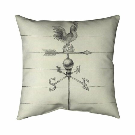 BEGIN HOME DECOR 26 x 26 in. Vintage Weathervane-Double Sided Print Indoor Pillow 5541-2626-MI84